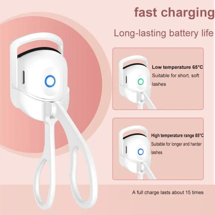 Electric Heated Eyelash Curler USB Rechargeable Makeup Curling Tool Long-Lasting - Thachy76shops