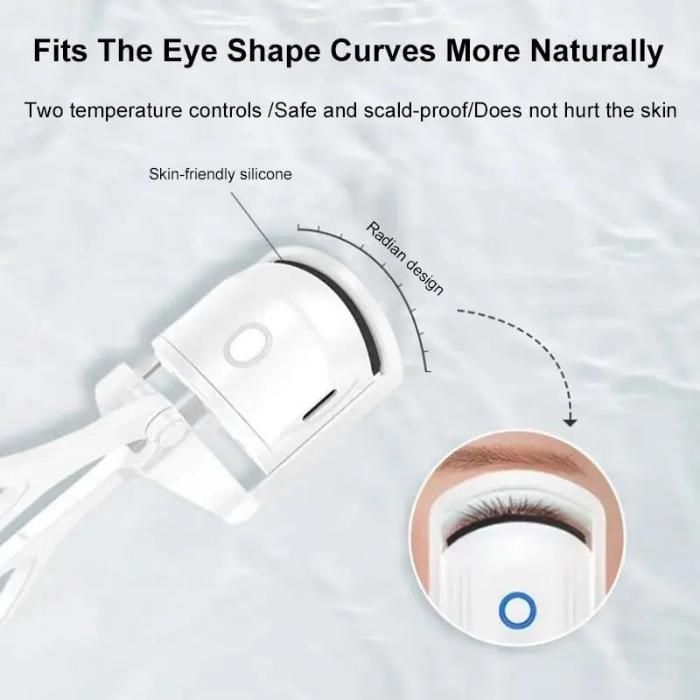 Electric Heated Eyelash Curler USB Rechargeable Makeup Curling Tool Long-Lasting - Thachy76shops