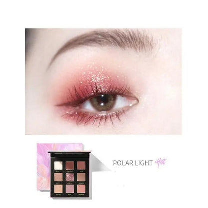 Long Lasting Matte Pearl Glitter 9 Color Eyeshadow Palette Eye Shadows Renfan E3021