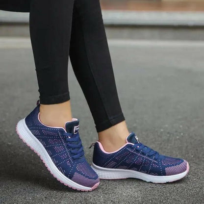 Sports Sneakers Women Casual Shoes Fashion Breathable Walking Mesh Flat Shoes - Thachy76shops